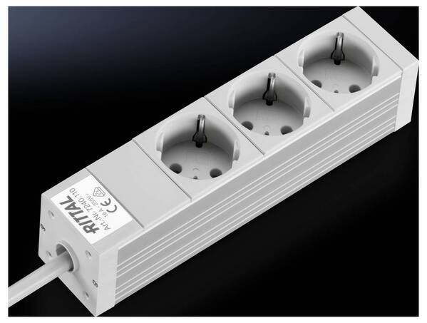 Rittal DK 7240.110 Steckdosenleiste 3-fach Aluminium 1 St.