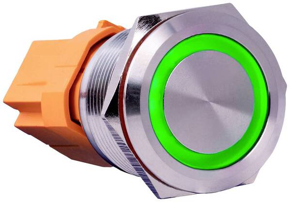 Joy-it Button22C-01 Button22C-01 Schalter 250 V rastend Grün (Ø x L) 24.80 mm x 34.50 mm IP67, IK10 1 St.