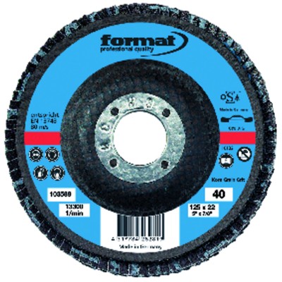 FORMAT - Schleifmopteller 12° gewölbt 125mm K60