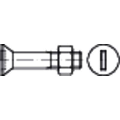 NOBRAND - Senkschraube mit Schlitz und 6kt.-Mutter DIN 7969 MU Stahl 4.6/CE galZn M24x 80
