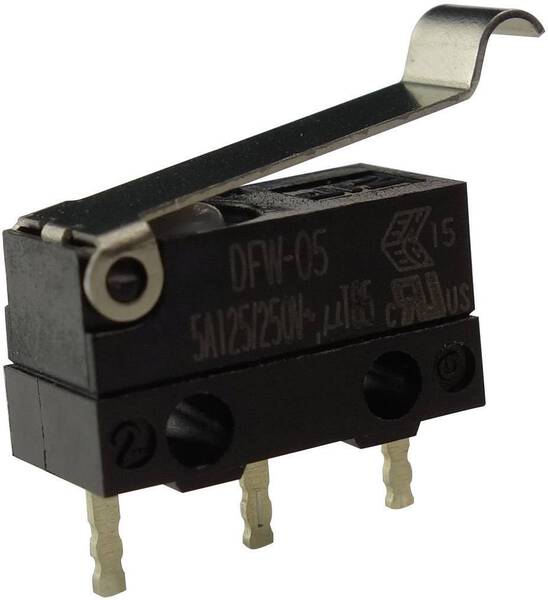 Zippy DFW-05S-B02P0E-Z Mikroschalter DFW-05S-B02P0E-Z 250 V/AC 5 A 1 x Ein/(Ein) IP67 tastend 1 St.