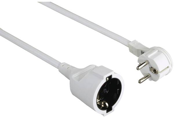 137225 Schutzkontakt VERL.KABEL WEI. 5M - Weiss
