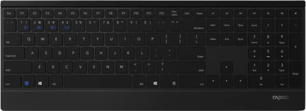 Kabellose Touch-Tastatur E9500M Multi-mode Ultra-Slim - Schwarz
