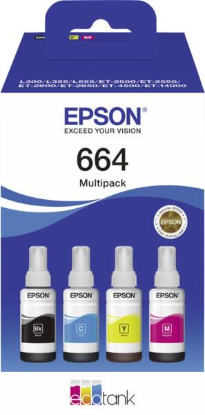 664 EcoTank Multipack Nachfülltinte 4x70ml