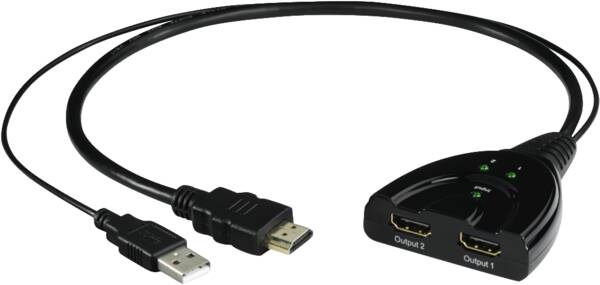 121776 HDMI- Verteiler, 2-fach - Schwarz