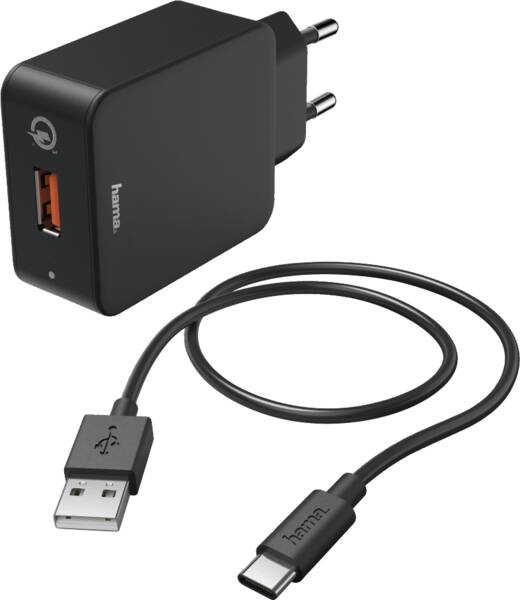 133755 Ladeset, USB-C, QC3.0 - Schwarz