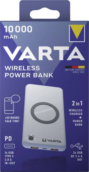 Wireless Power Bank 10000mAh +Ladekabel