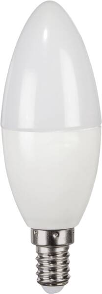 112847 C37 LED Ma E14 470lm ww - Weiss