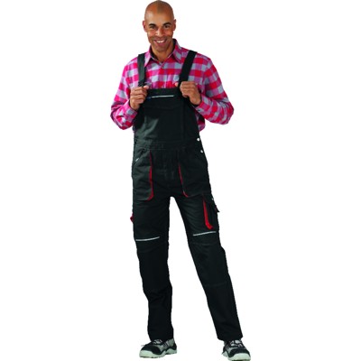 Planam - Latzhose 2830 anthrazit/rot, Größe 56