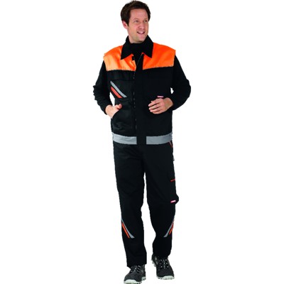 Planam - Arbeitsweste 2461 schwarz/orange/zink, Größe 2XL