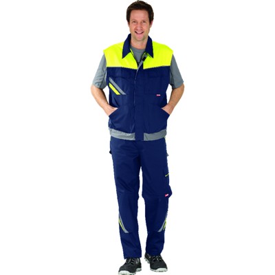 Planam - Arbeitsweste 2463 marine/gelb/zink, Größe 4XL
