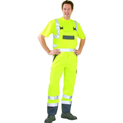 Planam - Latzhose 2027 warngelb/marineblau, Größe 26