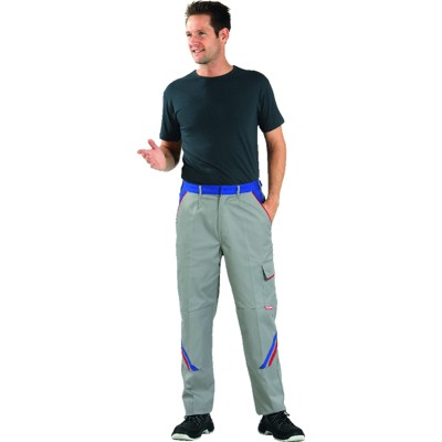 Planam - Bundhose 2323 zink/kornblau/rot, Größe 70