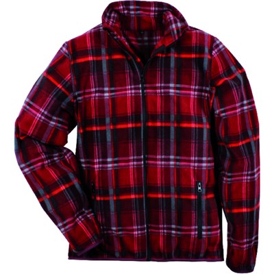 ELUTEX - Fleece-Hemdjacke, rot-kariert, Größe XL