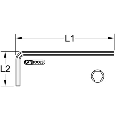 KSTOOLS® - BRONZEplus Innensechskant-Winkelstiftschlüssel lang 17mm