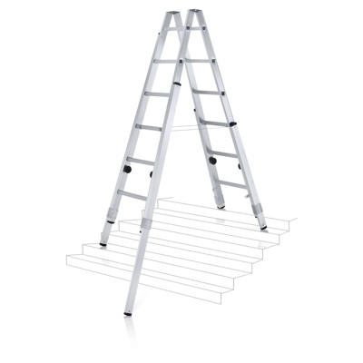 ZARGES - Stehleiter 2 x 8 Sprossen, Aluminium, beidseitig begehbar