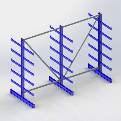 META® - KR System ATLAS ST DS 3 Ständer RAL 5010 2000x500x2700 Tiefe/Seite 500