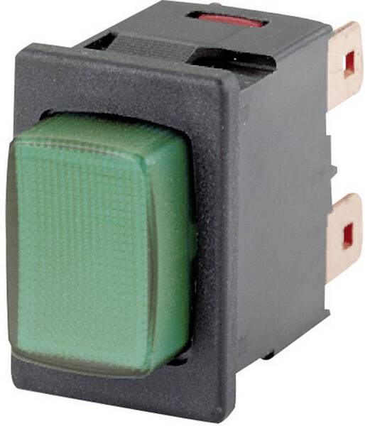 Marquardt 1687.1104 1687.1104 Druckschalter 250 V/AC 16 A 2 x Ein/Aus rastend Grün (L x B) 21 mm x 15 mm IP40 1 St.