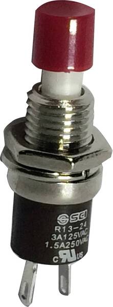 TRU COMPONENTS TC-R13-24B1-05 RD Drucktaster 250 V/AC 1.5 A 1 x Ein/(Aus) tastend Rot 1 St.