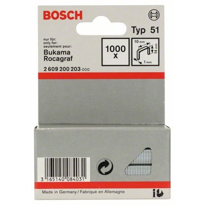 Bosch - Flachdrahtklammer Typ 51 10x1x14mm 1.000er-Pack (2609200203)