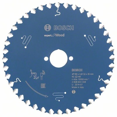 Bosch - HW Kreissägeblatt Expert for Wood ø190x30x2,6 40T (2608644048)