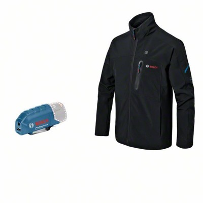 Bosch - Beheizbare Jacke GHJ 12+18V XA, Akkuadapter GAA 12V-21 Professional, Größe 2XL