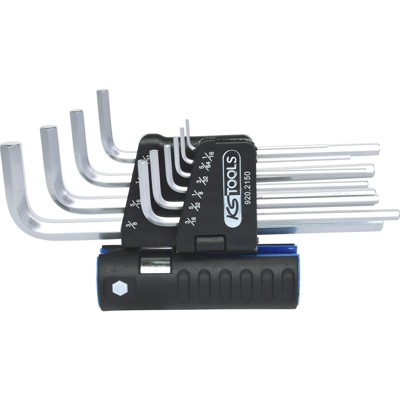 KSTOOLS® - 3 in 1 Innensechskant-Winkelstiftschlüssel-Satz, 10-teilig lang, Zollmaße