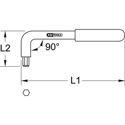 KSTOOLS® - Innensechskant-Winkelstiftschlüssel mit Schutzisolierung, 5/32"