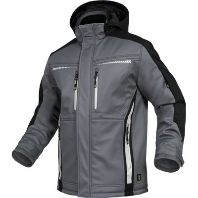 Leibwächter - Winter-Softshelljacke-Flex-Line Grau/Schwarz-Weiß, Größe M