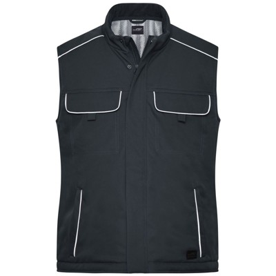 James & Nicholson - Winter Workwear Softshellweste JN885, carbon, Größe XS