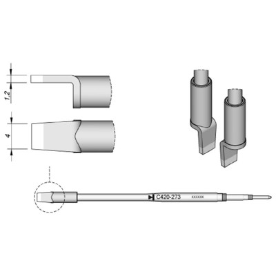 JBC - Lötspitze Serie C420, C420273/4,0mm, für Dual-In-Line-IC