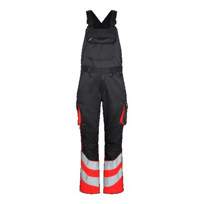 Engel - Safety Light Latzhose 3547-319, Schwarz/Warnrot, Größe 74