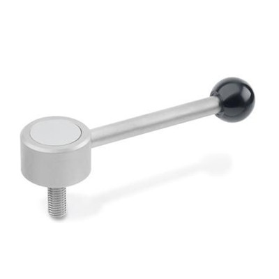 Ganter Norm® - 125.5-36-M10-80-D Verstellbare Flachspannhebel mit Außengewinde, Edelstahl