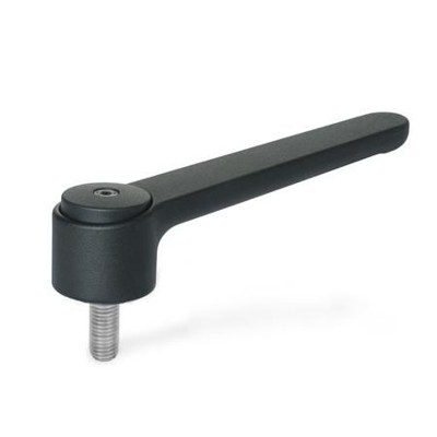 Ganter Norm® - 126.1-145-M16-50-SW Verstellbare Flachspannhebel, Zink-Druckguss, Schraube Edelstahl