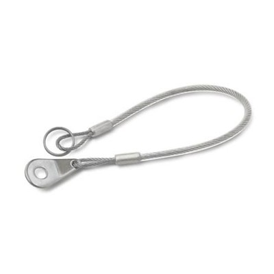 Ganter Norm® - 111.8-320-14-B-TR Edelstahl-Halteseile, Werkstoff Nr. 1.4401 (A4), mit Schlüsselringen oder einem