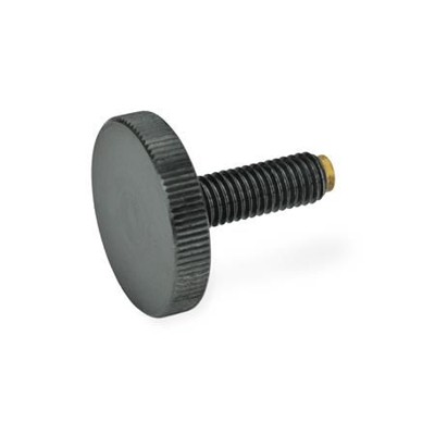 Ganter Norm® - 653.10-M6-25-ST-MS Rändelschrauben mit Messing / Kunststoff-Druckzapfen