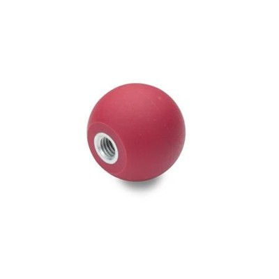 Ganter Norm® - 319-KT-32-M8-E-RT Kugelknöpfe, Kunststoff, rot