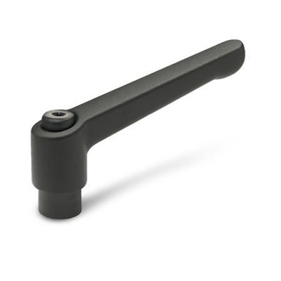 Ganter Norm® - 300-108-M12-SW Verstellbare Klemmhebel, Zink-Druckguss, Buchse Stahl brüniert