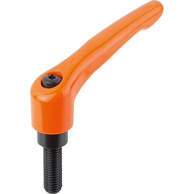 KIPP - KLEMMHEBEL GR.4 M10X55, ZINK ORANGE RAL2004 SEIDENMATT, KOMP:STAHL BRÜNIERT