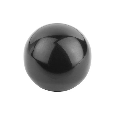 KIPP - KUGELKNOPF GLATTE AUSFÜHRUNG DIN319 ERWEITERT, D1=32, D=M08, FORM:C PRESSSTOFFGEWINDE, DUROPLAST SCHWARZ