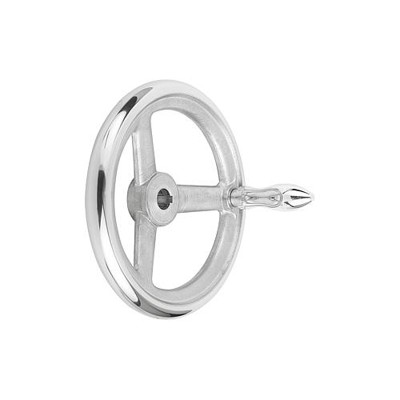 KIPP - HANDRAD DIN950, D1=200 PASSBOHRUNG MIT NUT D2=22H7, B3=6, T=24,8, ALUMINIUM, KOMP:ALUMINIUM, BALLENGRIFF DREHBAR