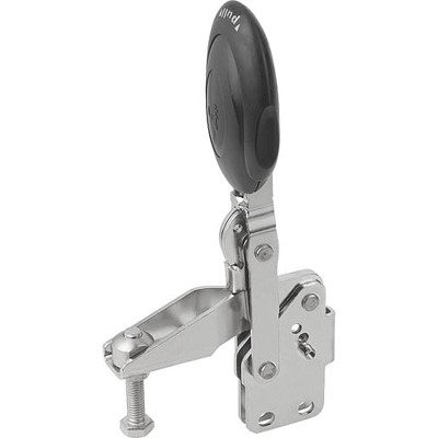 KIPP - SCHNELLSPANNER VERTIKAL MIT SICHERHEITSVERRIEG., FUß SENKRECHT F1=1350, VERSTELLB. ANDRUCKSPINDEL