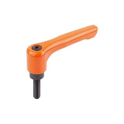 KIPP - KLEMMHEBEL FLACH GR.3 M08X25, ZINK ORANGE RAL2004 KUNSTSTOFFBESCHICHTET, KOMP:STAHL BRÜNIERT