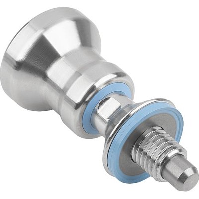 KIPP - ARRETIERBOLZEN HYGIENIC DESIGN GR.2 M12, D=8, FORM:A OHNE RASTNUT, EDELSTAHL 1.4404 GEHÄRTET,