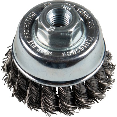 KLINGSPOR - Topfbürste BT 600 Z gezopft ohne Ring 1-reihig, 65mm, M14 0,5 Stahl, 1 Stück