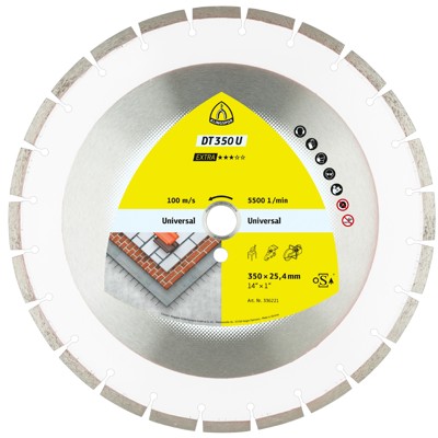 KLINGSPOR - Diamanttrennscheibe DT 350 U, 350 x 3 x 20mm 24 Segmente 40 x 3 x 10mm