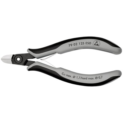 KNIPEX® - 79 02 125 ESDSB Präzisions-Elektronik-Seitenschneider ESD brüniert 125mm