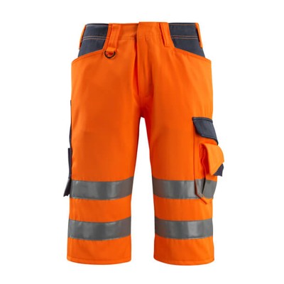 MASCOT® - Luton Shorts, lang SAFE SUPREME, hi-vis Orange/Schwarzblau, Größe C44