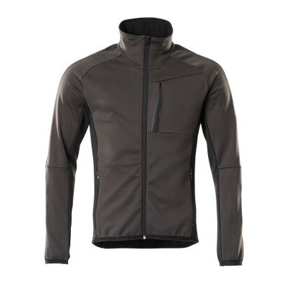 MASCOT® - Fleecepullover mit Reißverschluss UNIQUE, Dunkelanthrazit/Schwarz, Größe XL