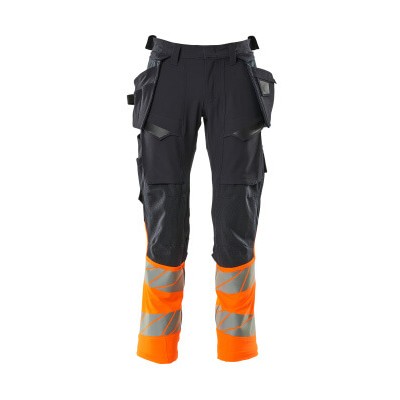 MASCOT® - Hose mit Hängetaschen ACCELERATE SAFE, Schwarzblau/hi-vis Orange, Größe 82C54